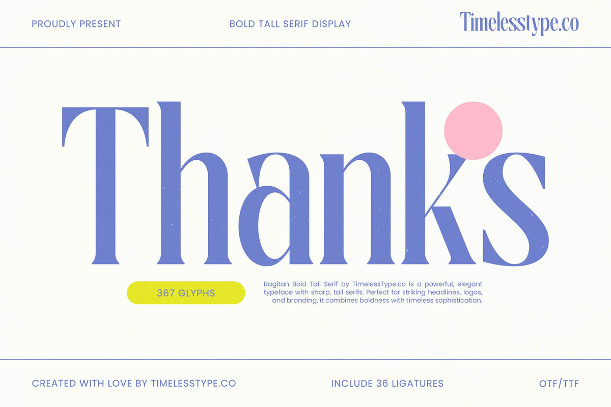 Ragitan Bold Tall Serif Display, a Serif Font by timelesstype.co (Photo 20 of 20)