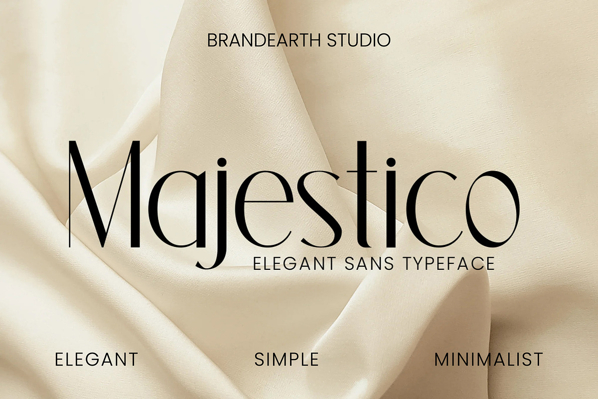 Majestico – Elegant Sans Typeface, a Sans Serif Font by Brand Earth (Photo 1 of 12)