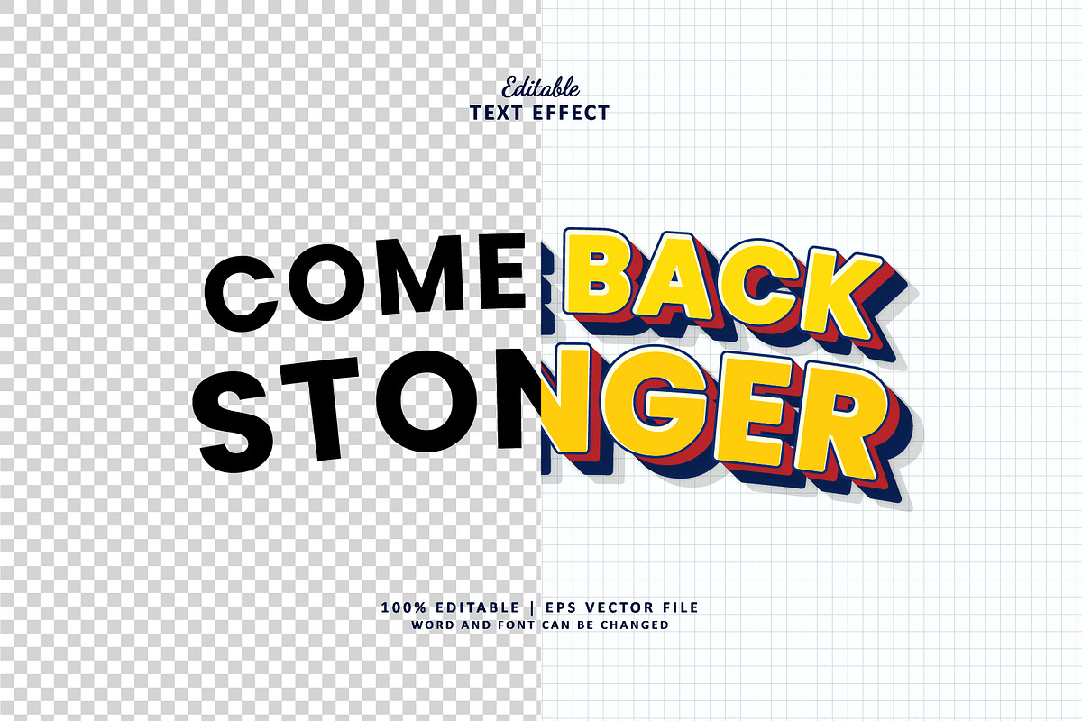 Text Effect Comeback Stonger, a Layer Style Add-On by Navy Graphic (Photo 2 of 2)