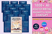 1000+ AI-Assisted Writing Prompts, a Stationery Template by Designmela01 (Thumbnail 1 of 7)