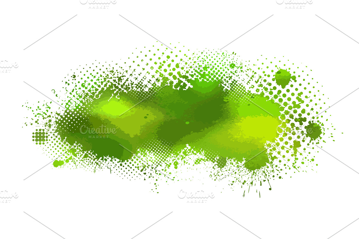 Splatter Paint Texture . Green Spray, a Texture Illustration by Nenahliadava Design