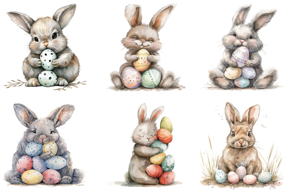 Whimsical Bunny Easter Clipart, an Illustration by Sublimation Artist (Photo 6 of 7)