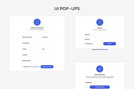 Web design UI set - login form