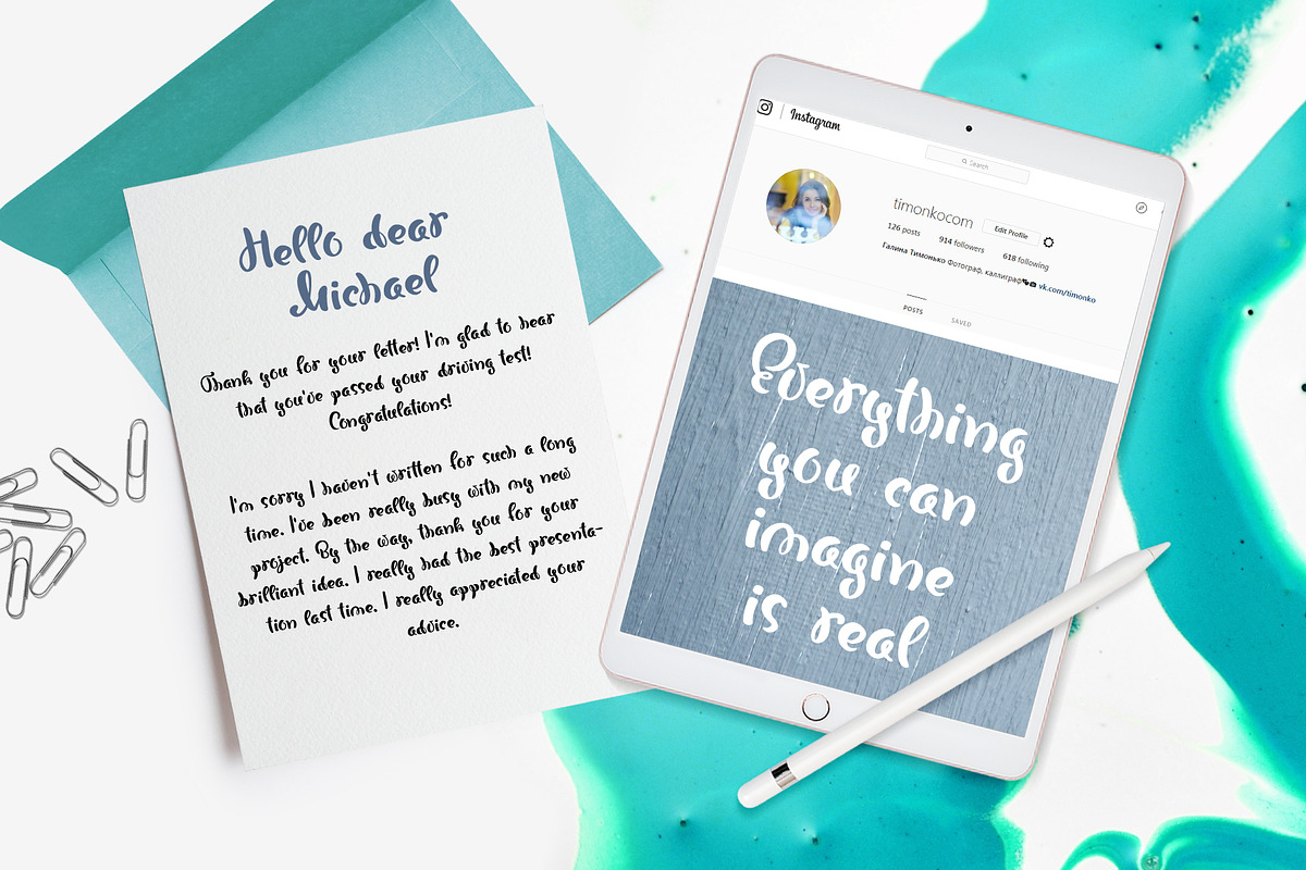 Bonjour Hand Drawn Font preview 2