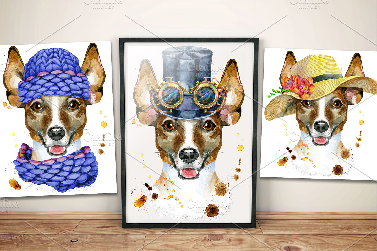 Funny jack russell terrier, an Animal Illustration by Watercolor fantasy (Photo 4 of 5)