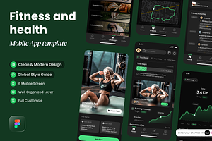 Fitness and Health Mobile App, a Websites & App Template by SLAB! Design