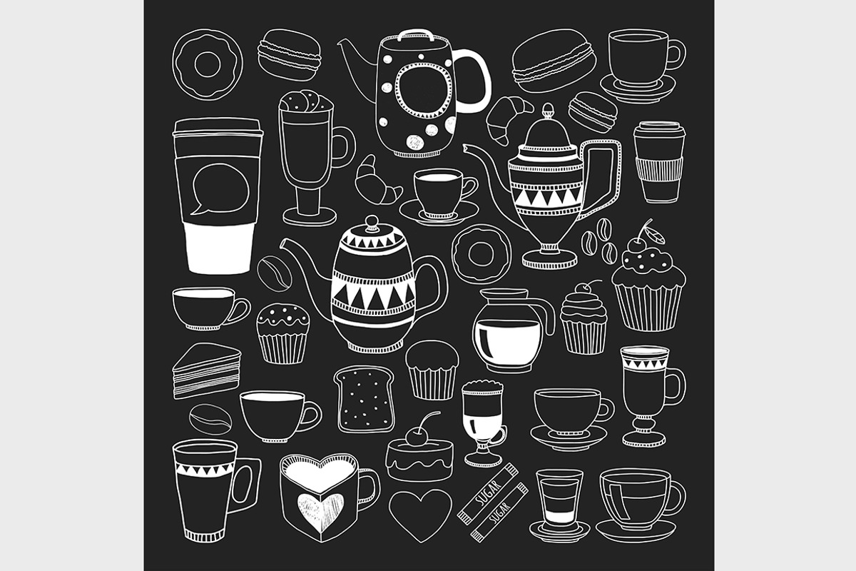 7 vector templates (jpg+eps) Coffee, a Pattern Graphic by Art Loft (Photo 7 of 8)