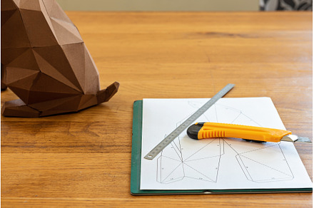 Paper, linear and knife on the table, an Arts & Entertainment Photo by Beautiful things