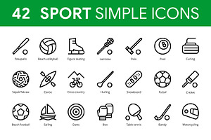 42 Sport Outline Icons