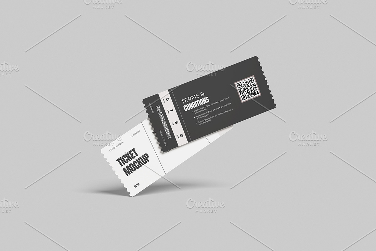Event Ticket Mockup, a Merchandise Mockup by Gatamotion (Photo 4 of 5)