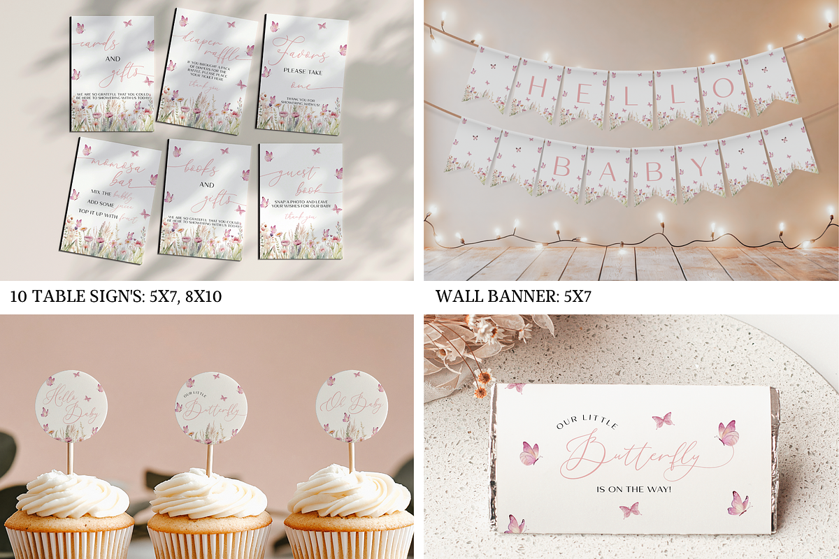 Wildflower Baby Shower Bundle, an Invitation Template by Digital_Mind (Photo 7 of 9)
