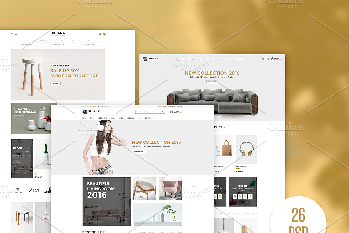 Uruana - eCommerce PSD Template, a Websites & App Template by EngoCreative.com (Photo 2 of 5)