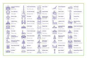 Landmarks Line Icon Set