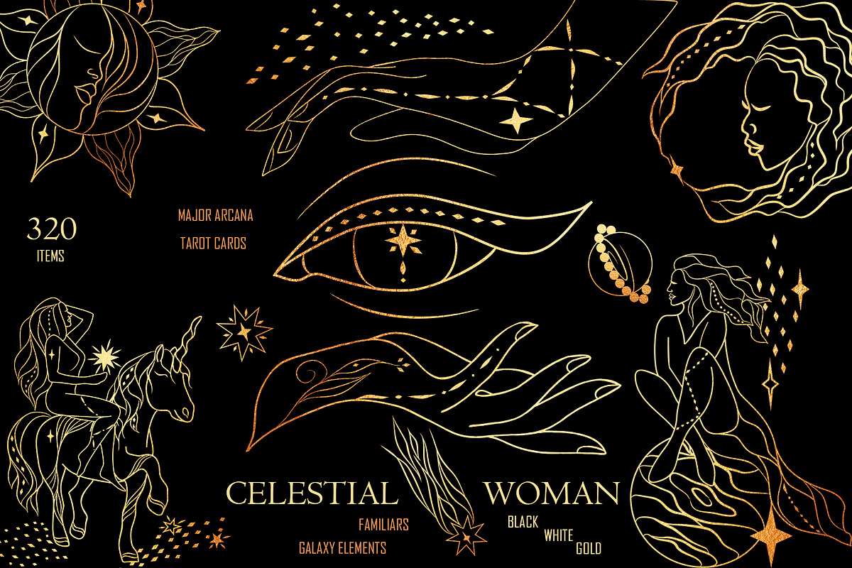 CELESTIAL WOMAN Tarot Sun Moon Star, an Illustration by ArtOLB (Photo 1 of 15)