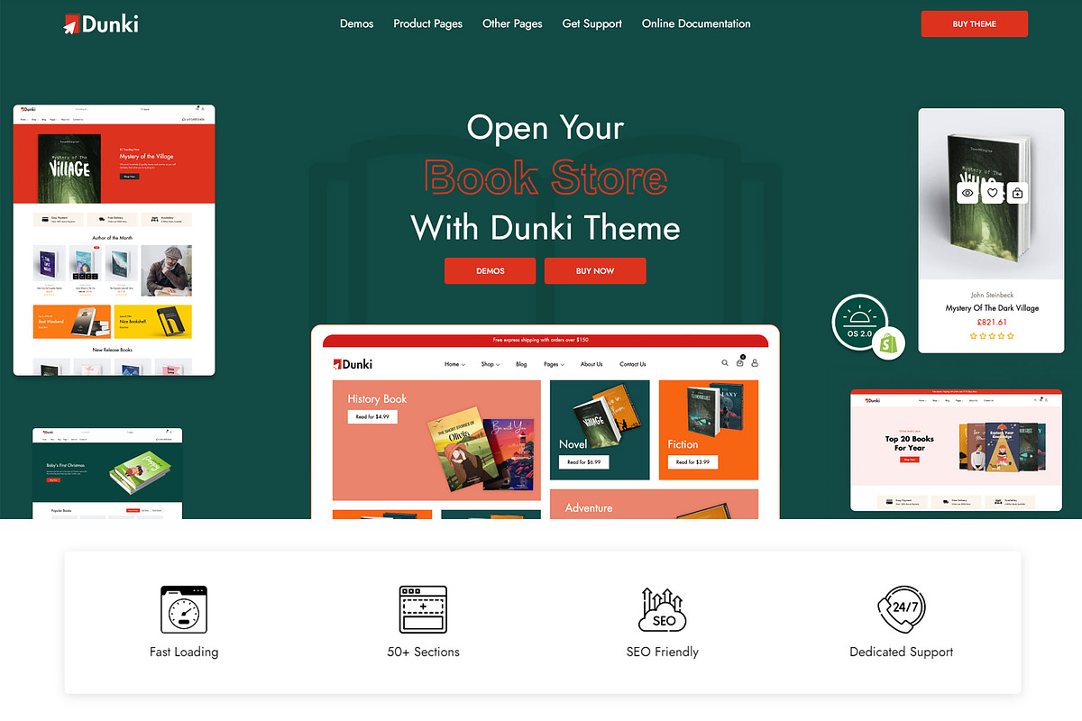 Dunki - Book Store Shopify Theme, a Shopify Template by Team90Degree (Photo 1 of 4)