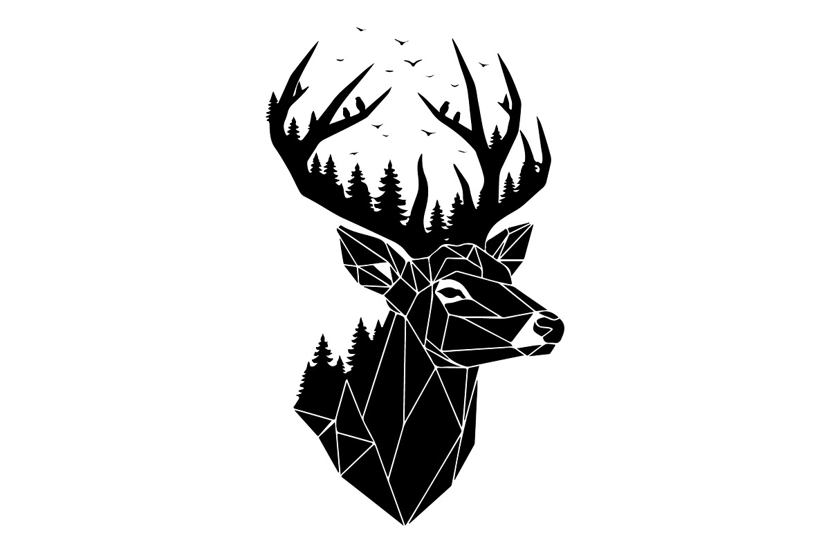 Deer Antler Silhouette Bundle, an Object Illustration by yasushie (Photo 6 of 31)