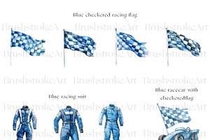 Blue Racing Car Clipart, Vintage Car