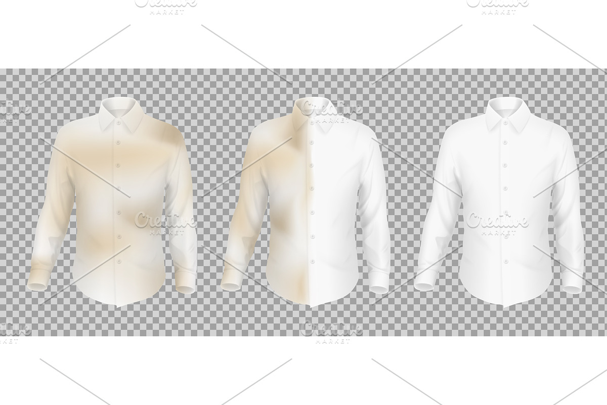 Realistic white shirts template, an Object Illustration by Andrey Yaroslavtsev