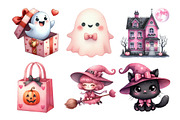 Charm Pink Halloween Clipart Bundle, an Illustration by Daily.Designs (Thumbnail 3 of 5)