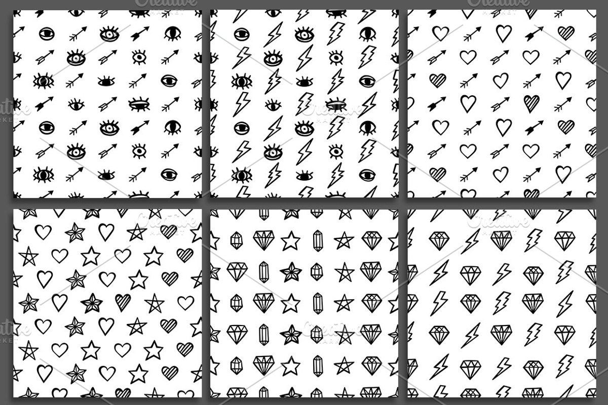 48 Hand Drawn Seamless Patterns Set, a Pattern Graphic by Stockaholic (Photo 6 of 9)