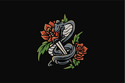 Snake and Roses, an Illustration by nomlimo.com (Thumbnail 1 of 3)
