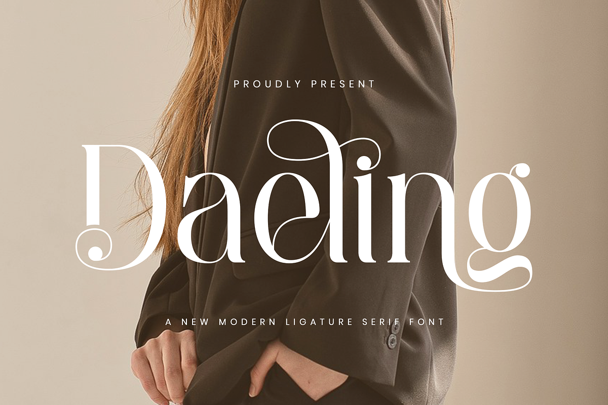 Daeling - Modern Serif Font, a Serif Font by Aqeel_Art (Photo 1 of 12)