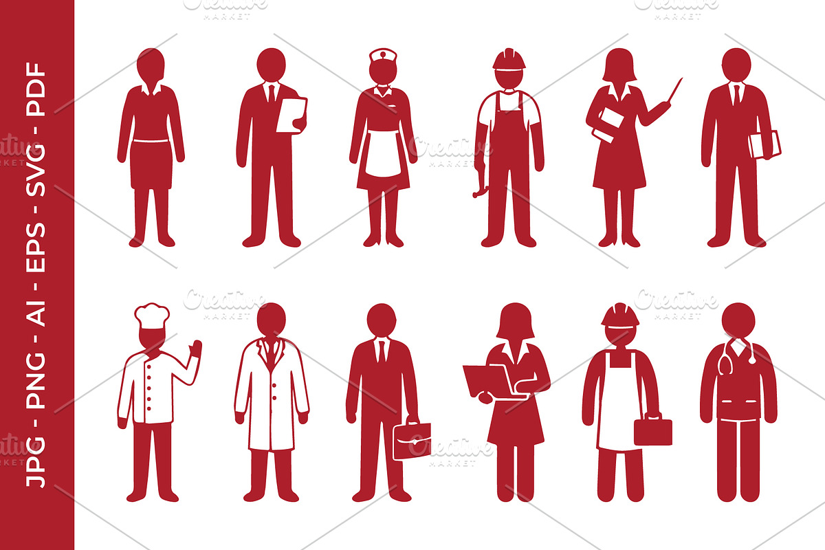 People Silhouettes Vector Bundle, a Person Illustration by nandinigraphics (Photo 3 of 5)