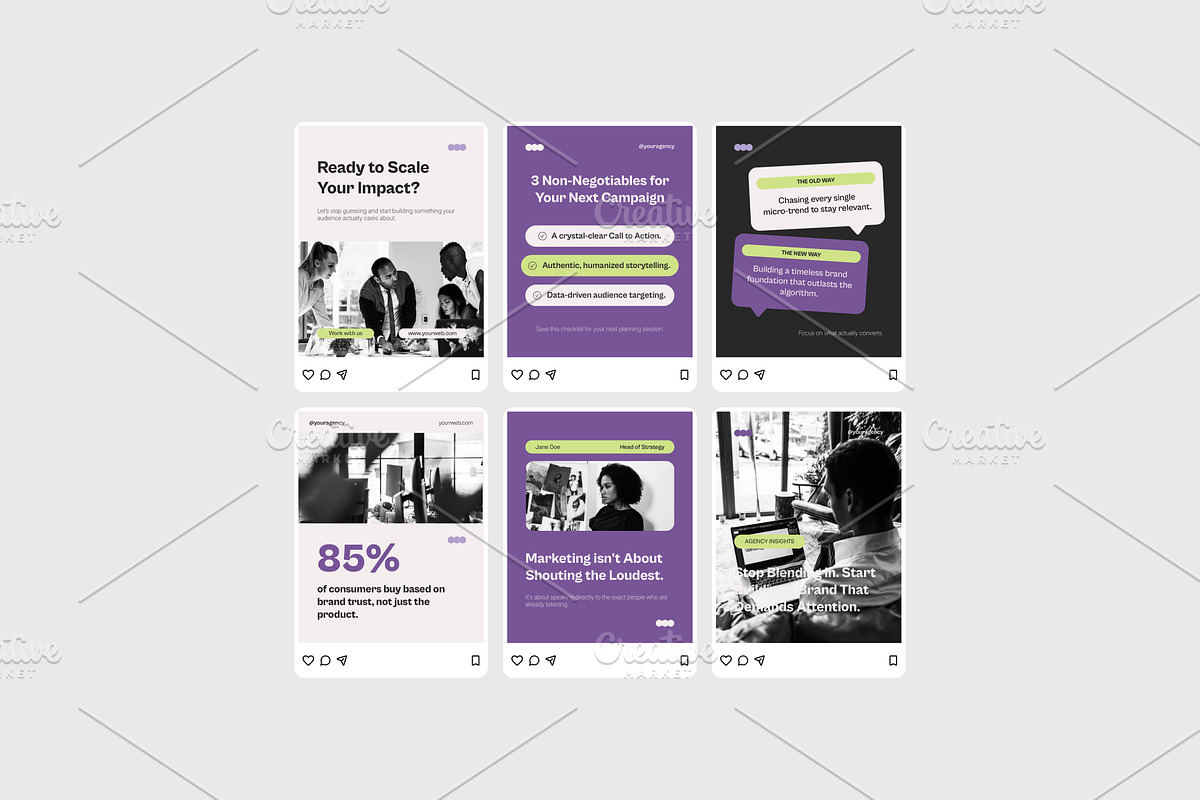Purple Creative Instagram Post, a Social Media Template by Izdihaar_Studio (Photo 4 of 4)