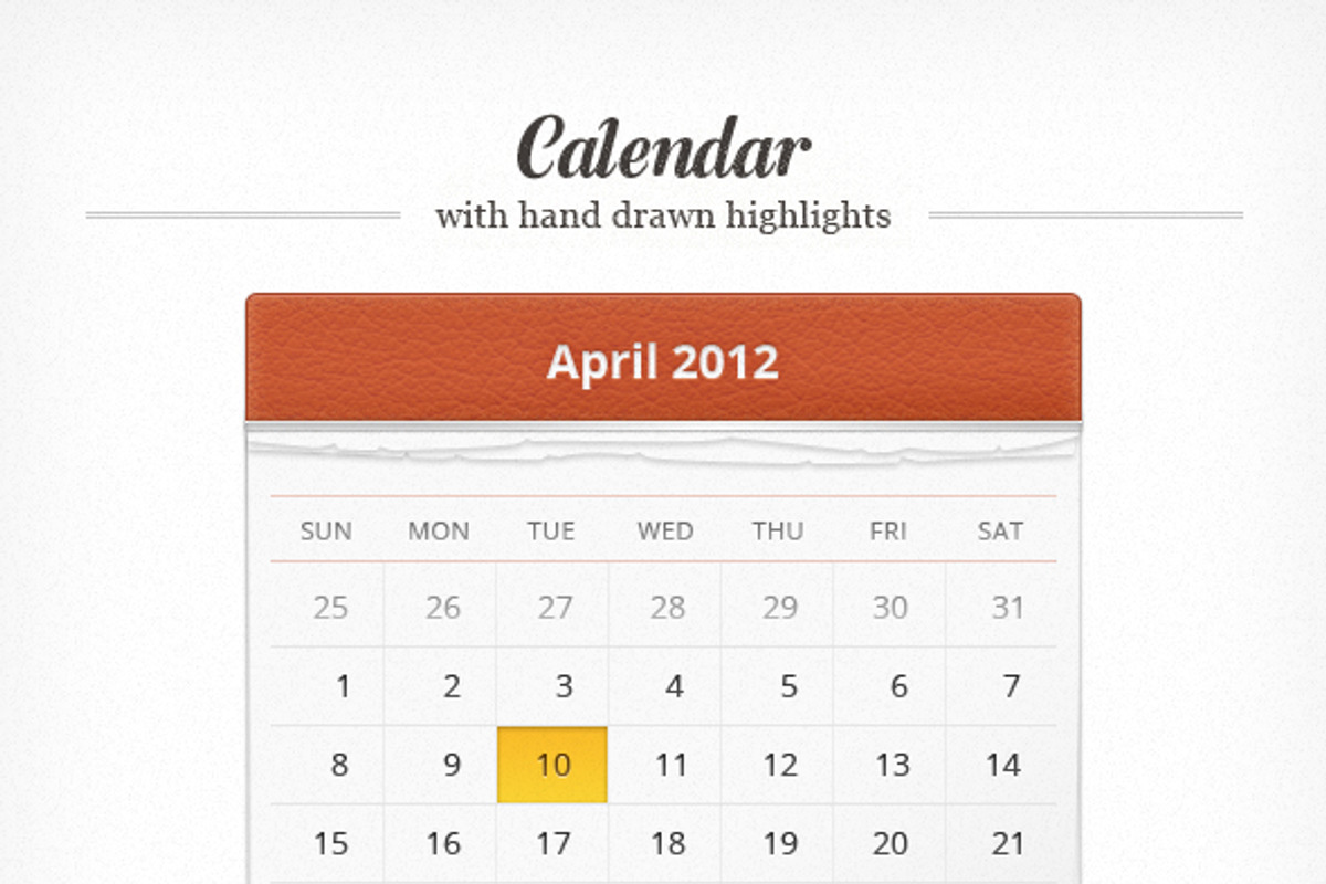 Calendar with hand drawn elements preview 3