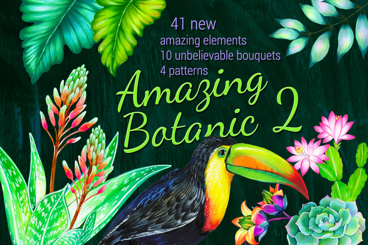 Amazing Botanic 2 - floral elements., an Illustration by RosaPompelmo (Photo 1 of 5)