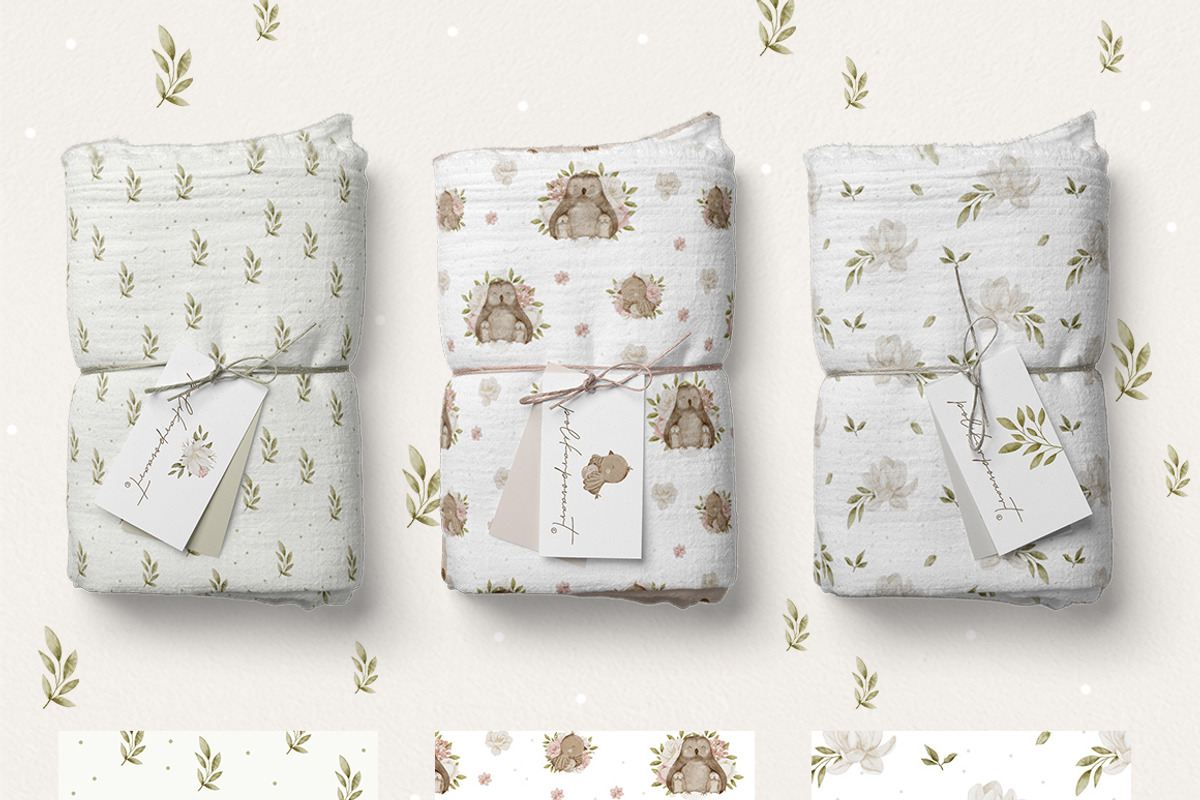 Mom & Baby Animals Floral Collection, an Animal Illustration by polikarpovaart (Photo 7 of 12)