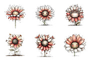 Whimsical flower clipart, an Illustration by SinaCreation (Thumbnail 4 of 11)