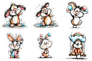Whimsical Easter Bunny Clipart, an Illustration by Dream Creation (Thumbnail 4 of 6)