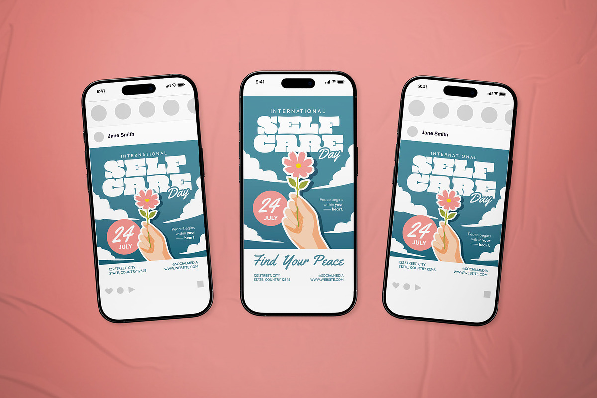 Self Care Day Event Flyer Set, a Flyer Template by The Good Store (Photo 2 of 2)