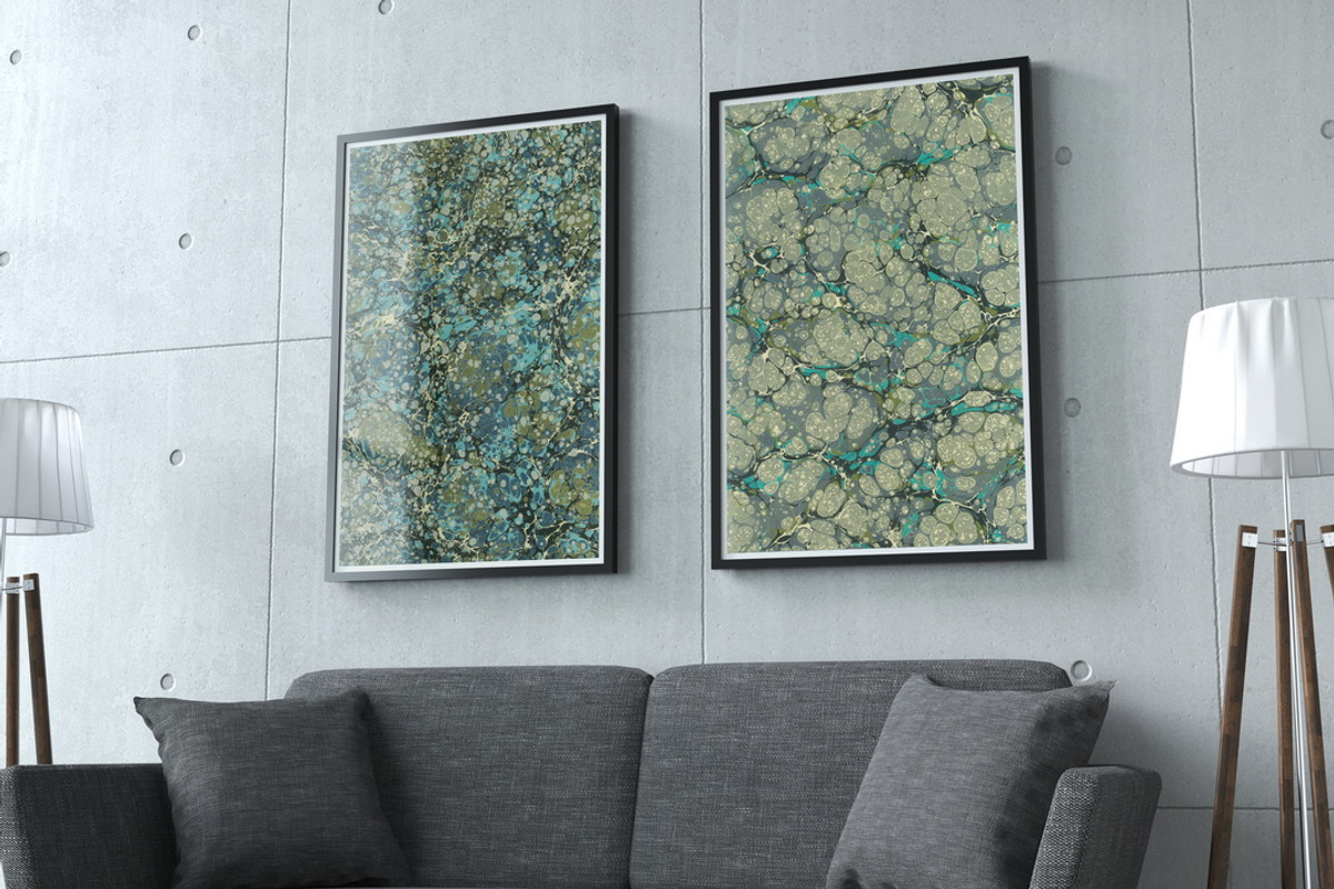 12 Hand Marbled Colorful Papers, a Texture Graphic by Marblingdom (Photo 2 of 5)
