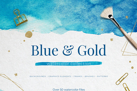 Blue & Gold Watercolor Collection
