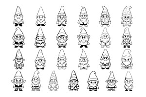 50 Gnome Procreate Stamps Brushes