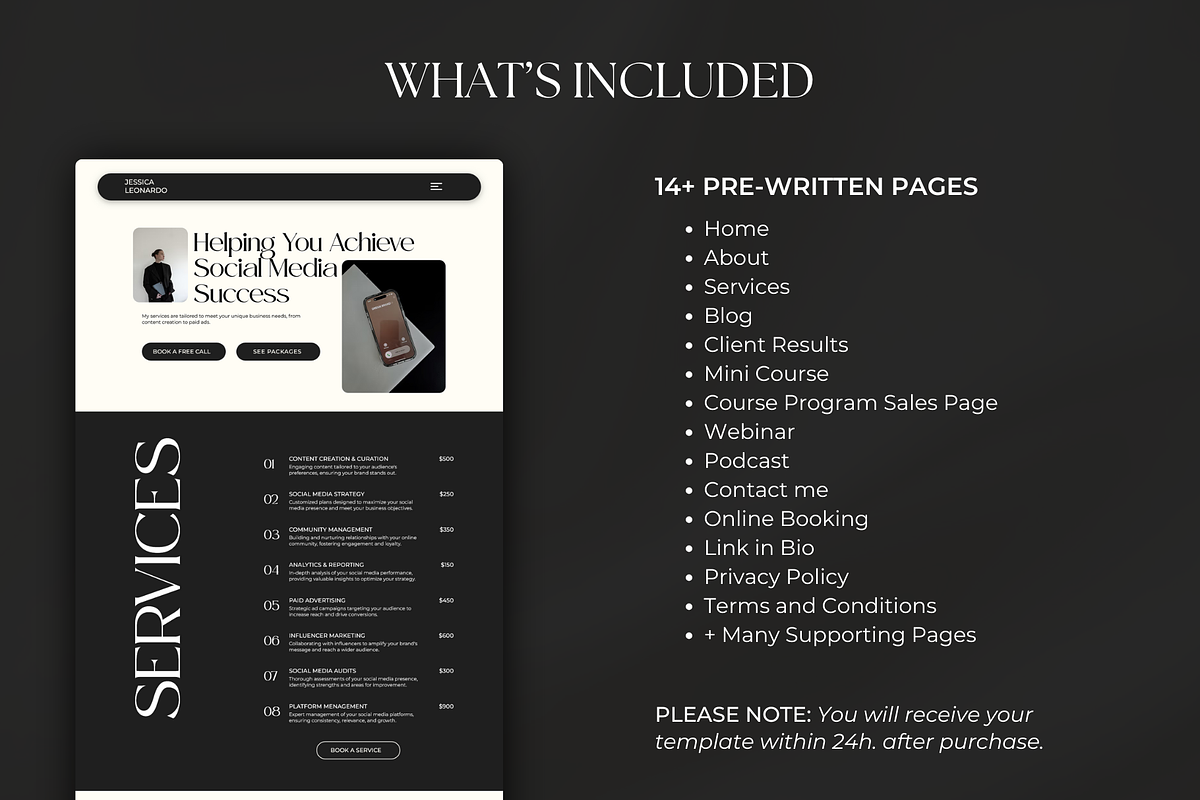 Wix Website for Social Media Manager, a Wix Template by Meraki Templates (Photo 3 of 9)