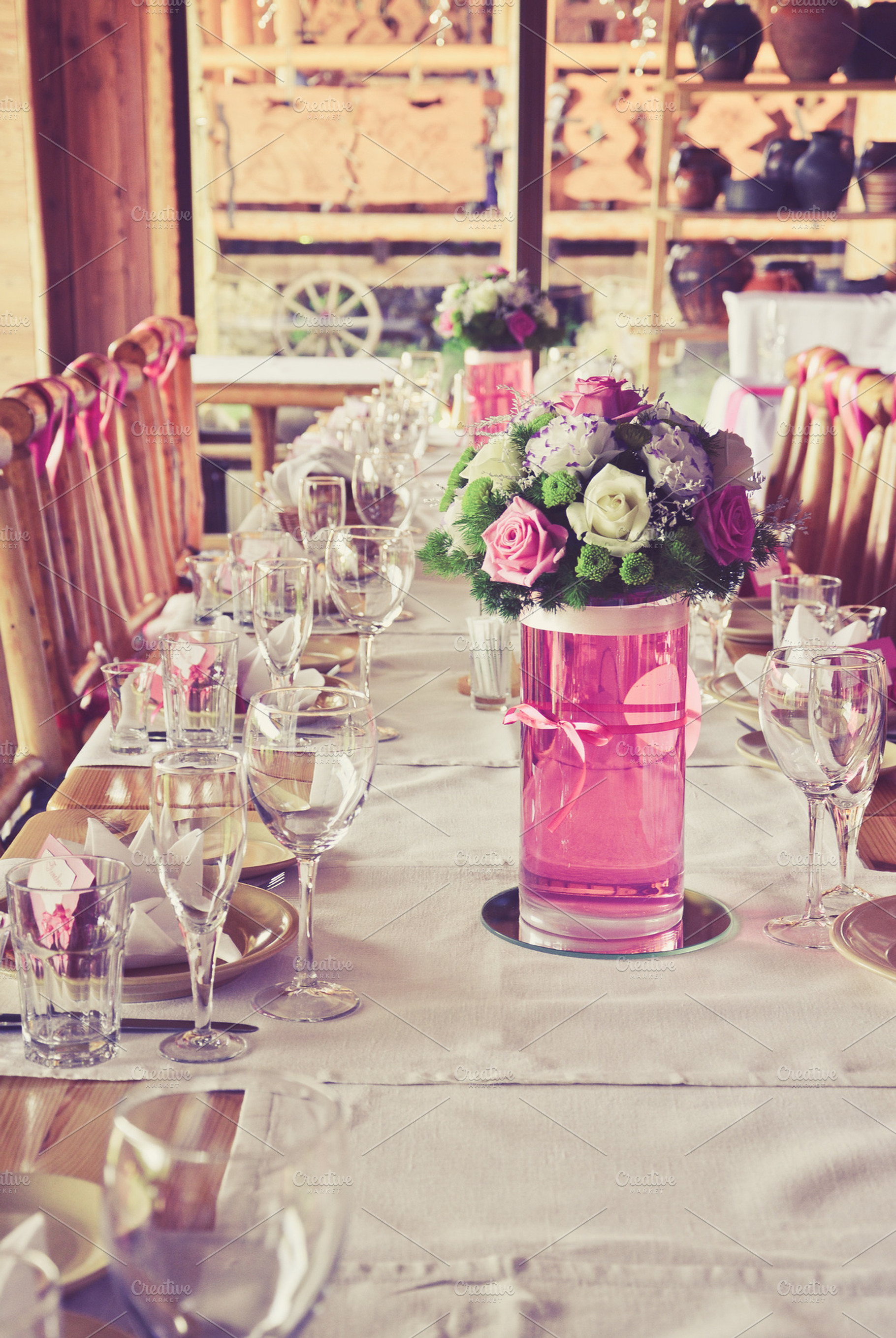 Beautiful Magenta Wedding Table, a Holiday Photo by Pro.Motion