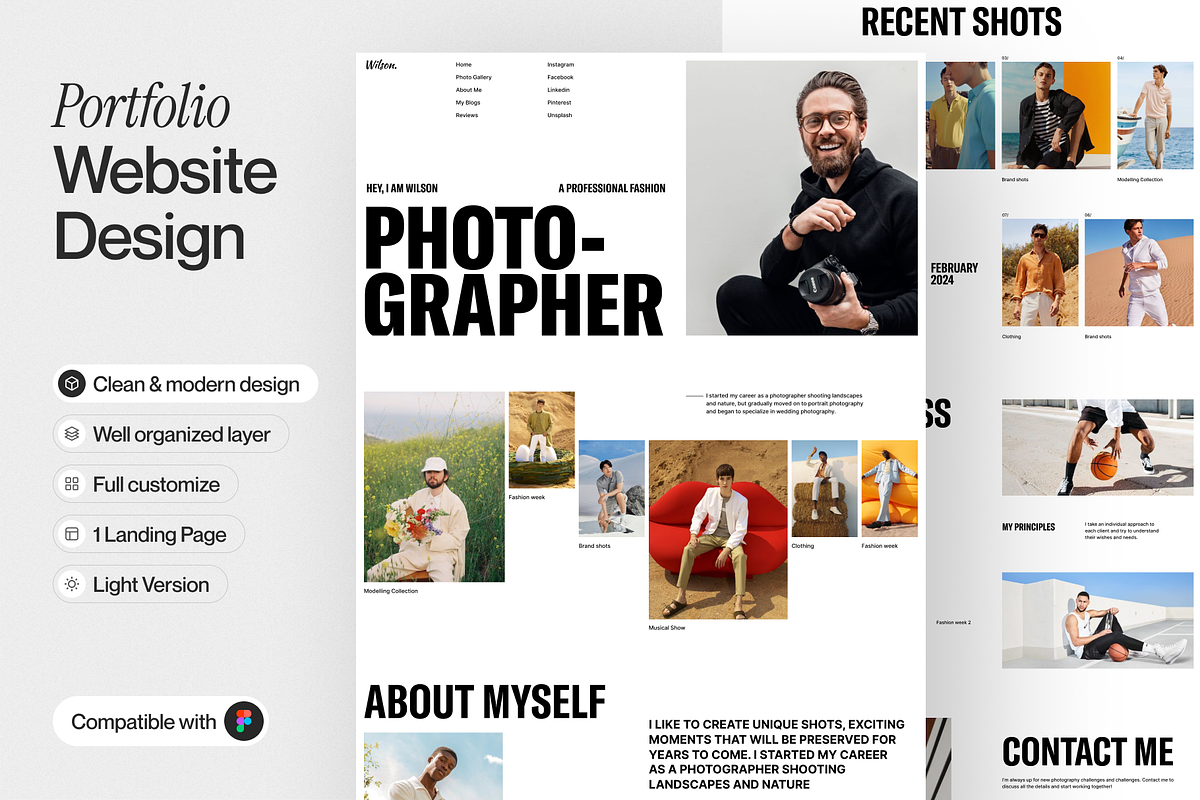 Portfolio Website Landing Page, a Templates & Theme by sajon.co