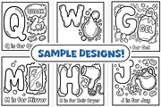Bath Time ABC Coloring Book, an Object Illustration by Craftsbeefy (Thumbnail 2 of 4)