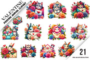 VALENTINE PEEKING ANIMAL CLIPART, an Illustration by DreamArtGraphic (Thumbnail 1 of 6)