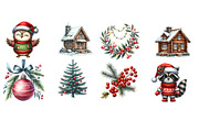 Watercolor Woodland Christmas Clipar, an Illustration by Designworld (Thumbnail 4 of 5)