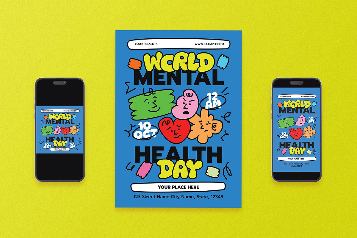 World Mental Health Day Flyer Set, a Flyer Template by Aiyari Graphic (Photo 1 of 3)