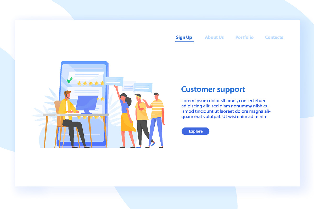 Customer support concept, a Technology Illustration by Good Studio (Photo 1 of 3)