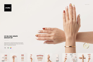 UV Gel Nail Wraps Mockup Set, a Merchandise Mockup by creatsy5