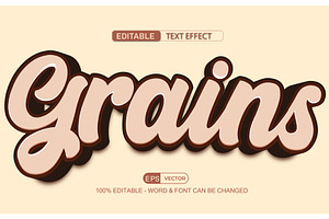 Grains Vector 3d Editable Text Effec