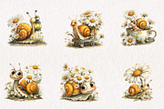Whimsical Daisy Snail Clipart, a Seasonal Illustration by CreationArt (Thumbnail 4 of 7)