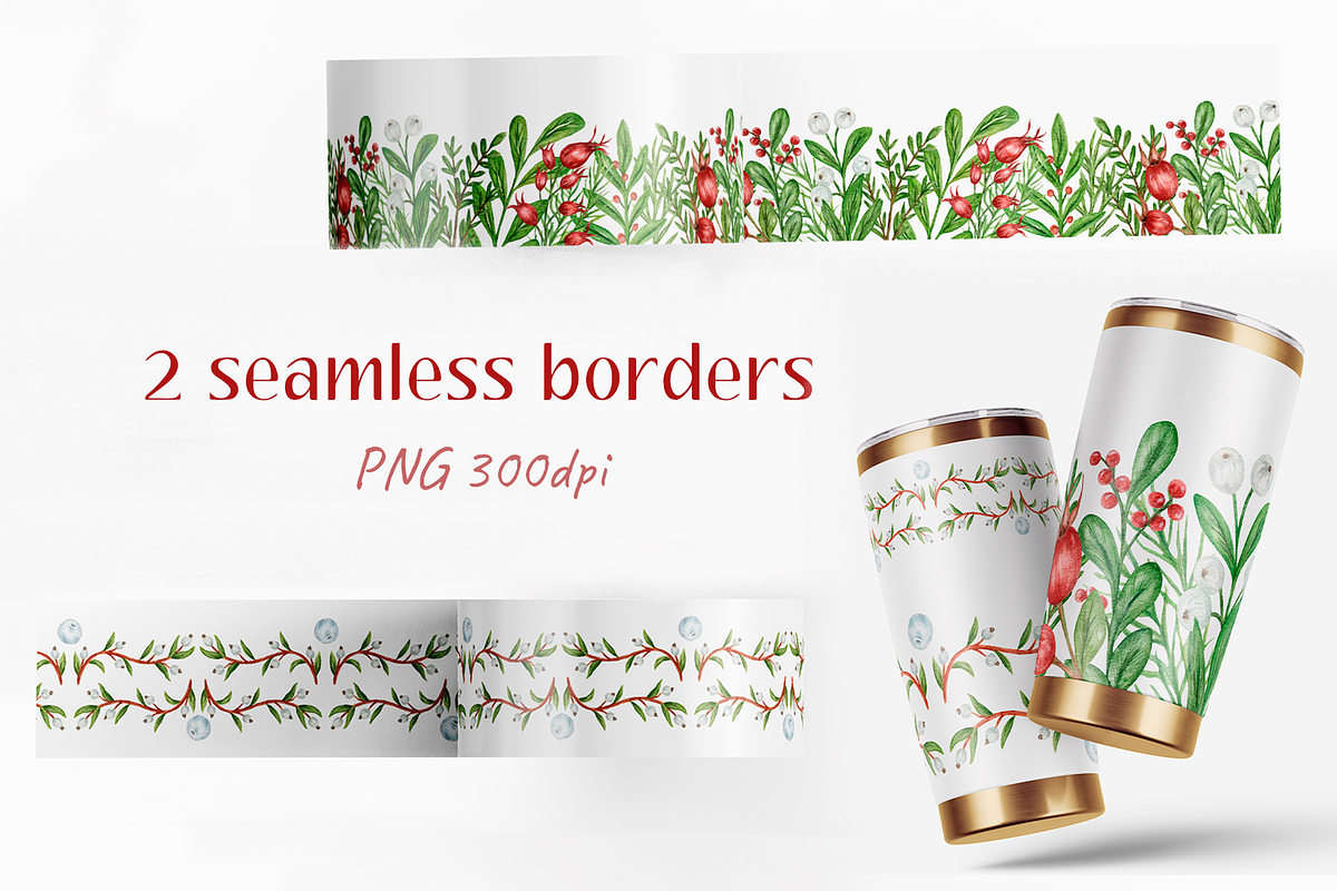 Christmas Decorations Watercolor Set, a Seasonal Illustration by Irina Avdeeva (Photo 11 of 13)