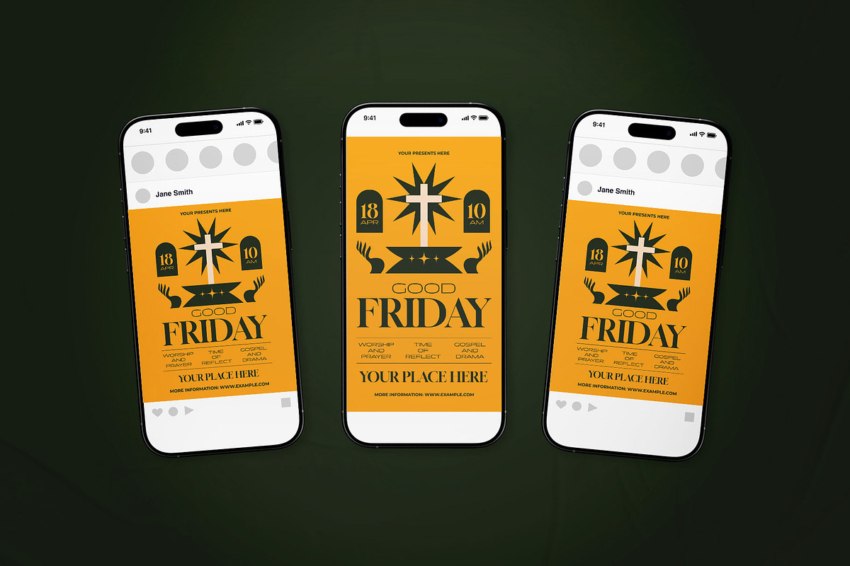 Yellow Vintage Good Friday Flyer, a Flyer Template by The Good Store (Photo 2 of 2)